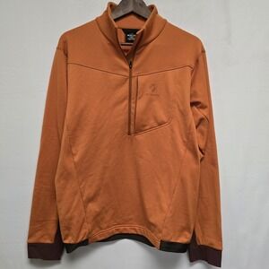 Black Yak Alatau Pullover Sun Dried Tomato Orange 3/4 Zip Extreme Sport Size M